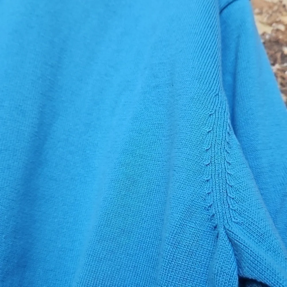 Ashworth Blue Knit V Neck Lightweight‎ Pima Cotton Golf Sweater Sz XL